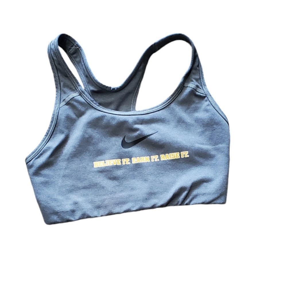 Nike Gray. Black & Yellow Sports Bra
